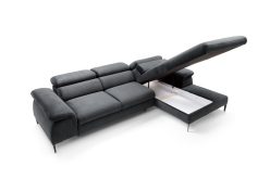 Ciemny narożnik w salonie z funkcją spania PREVIO M 3