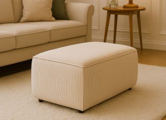 Prostokątna pufa sztruksowa bez schowka