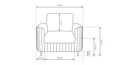 Gustowny fotel na złotych nogach ANDERSON 4