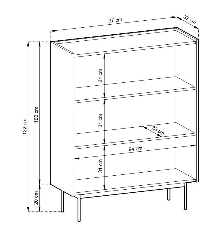 Wysoka komoda KASHMIR 97cm 4