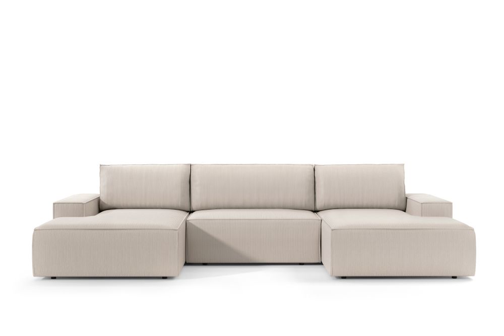 Sztruksowy narożnik U z funkcją spania BIANCO U1 1