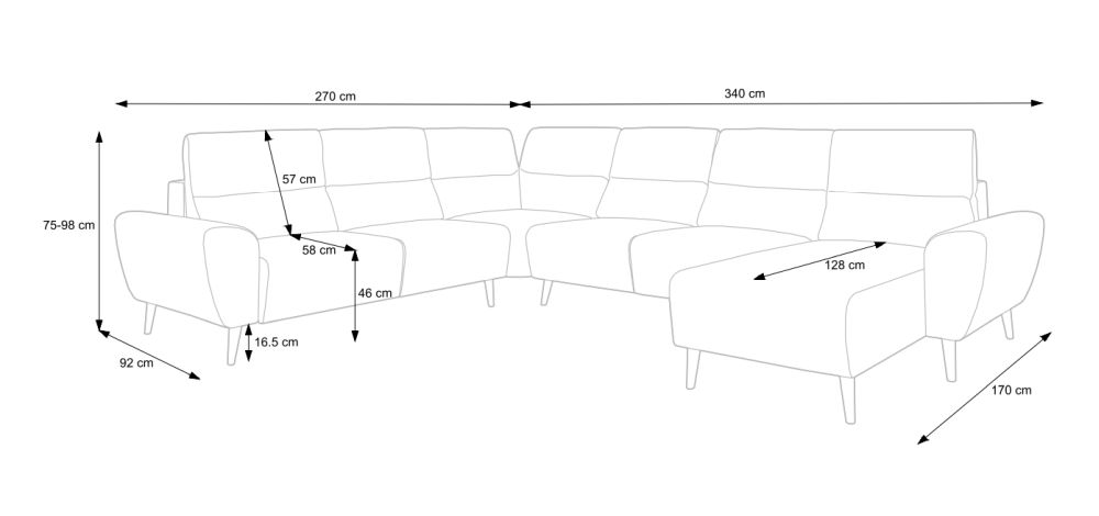 Narożnik U z funkcją spania LORDES 5