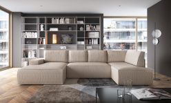 Ogromny sztruksowy narożnik XXL z funkcją spania