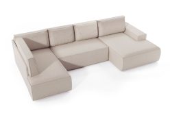 Ogromny sztruksowy narożnik XXL z funkcją spania BIANCO 2