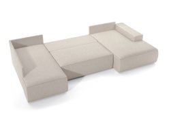 Ogromny sztruksowy narożnik XXL z funkcją spania BIANCO 3