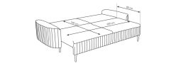 Sofa retro z funkcją spania AVENA 13