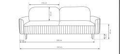 Sofa retro z funkcją spania AVENA 11