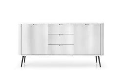 Szeroka komoda biała frezowana 168cm CAFFE 2