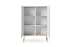 Wysoka komoda kaszmirowa frezowana 103cm CAFFE 2