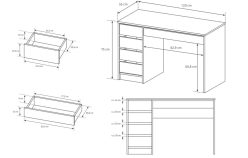 Toaletka antracyt z szufladami z lustrem LED ALEX 2