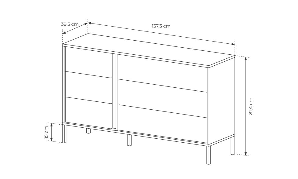 Beżowa komoda DALIA 6S 137cm 3