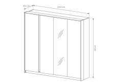 Beżowa szafa do sypialni z lustrem DALIA 3