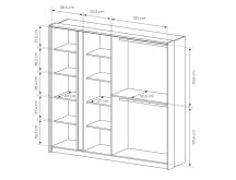Beżowa szafa do sypialni z lustrem DALIA 4