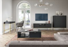 Czarny stolik nocny strukturalny NEMESIS 1