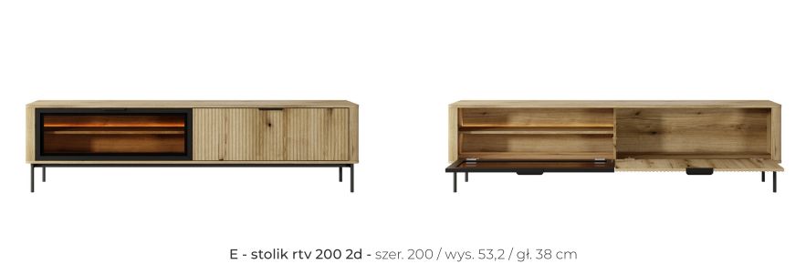 Długa szafka RTV z Niemiec WILLKOMMEN 200 cm 3