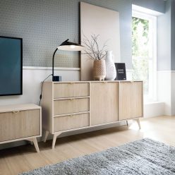 Duża komoda eukaliptus jodełka scandi