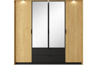 Duża szafa sypialniana z lustrami z podświetleniem LED