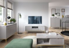 Jasnoszara wysoka komoda 104cm NEMESIS 3