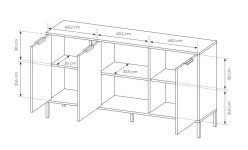 Komoda 153 cm szerokości antracyt LAUDATE 4