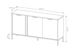 Komoda 153 cm szerokości antracyt LAUDATE 3