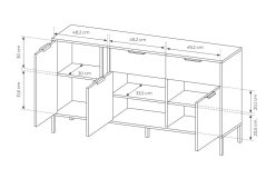 Komoda antracyt szafki i szuflady 153cm LAUDATE 5
