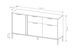 Komoda antracyt szafki i szuflady 153cm LAUDATE 4