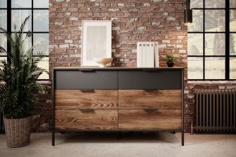 Komoda kasztan strukturowy czarna