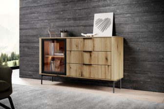 Komoda niemiecka z dużymi szufladami i podświetleniem LED