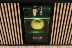 Kuksusowa komoda z lamelami i podświetleniem LED