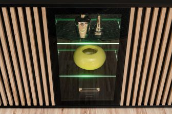 Kuksusowa komoda z lamelami i podświetleniem LED