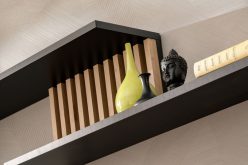 Luksusowa półka do salonu z lamelami