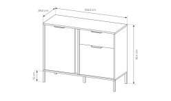 Mała komoda antracyt 103cm LAUDATE 4