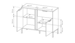 Mała komoda antracyt 103cm LAUDATE 3