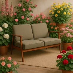 Malutka sofa oliwkowa nierozkładana