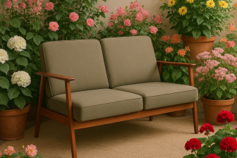 Malutka sofa oliwkowa nierozkładana