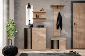 Meble do przedpokoju z lamelami