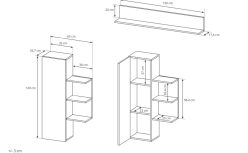 Meblościanka dąb craft złoty ALESSIA 3