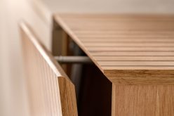 Zawieszana meblościanka kaszmir z lamelami artisan SUNSET 1