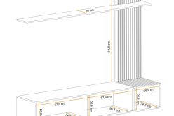 Zawieszana meblościanka kaszmir z lamelami artisan SUNSET 11