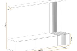 Zawieszana meblościanka kaszmir z lamelami artisan SUNSET 10