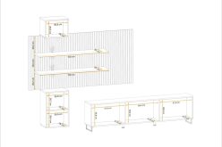 Meblościanka RTV kaszmir z LED PRISMA pw A 8