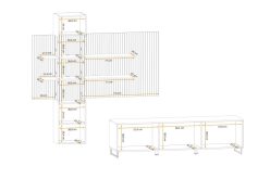 Meblościanka RTV lamele z oświetleniem LED PRISMA lux A 8