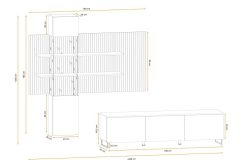Meblościanka RTV lamele z oświetleniem LED PRISMA lux A 7