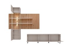 Meblościanka RTV lamele z oświetleniem LED PRISMA lux A 6