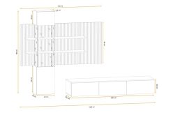 Meblościanka wisząca z lamelami LED PRISMA lux B 7