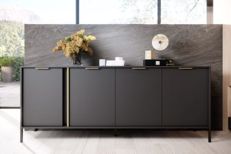 Ogromna komoda antracyt 203 cm na wysokich nogach