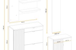 Meble do przedpokoju z lamelami PAULO 1 7