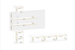 Podwieszana meblościanka kaszmir z LED PRISMA pw B 8