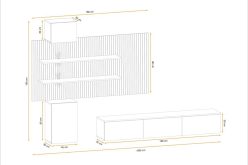 Podwieszana meblościanka kaszmir z LED PRISMA pw B 7
