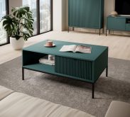 Stolik kawowy butelkowa zieleń czarne nogi